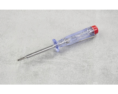 Zkoušečka napětí s průhlednou rukojetí a kovovým hrotem