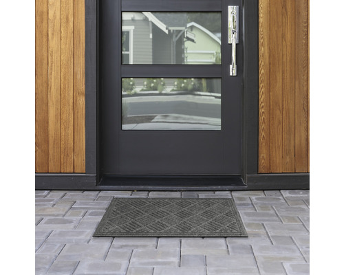 Rohožka před vchodovými dveřmi s okny