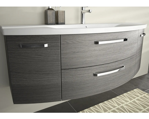 Skříňka pod umyvadlo se zásuvkami a umyvadlem v koupelně