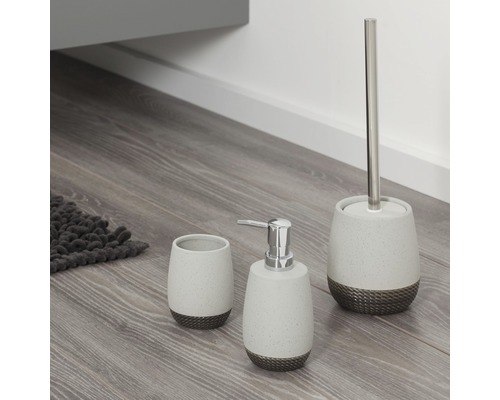 Koupelnová sada s dávkovačem mýdla, kelímkem a WC štětkou
