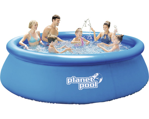 Rodina v modrém dětském bazénu Planet Pool