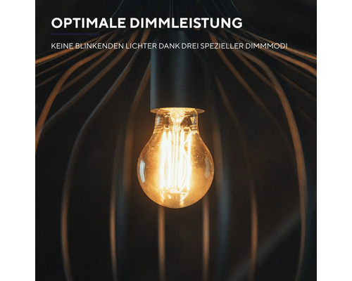 Žárovka s funkcí stmívání v drátěném svítidle
