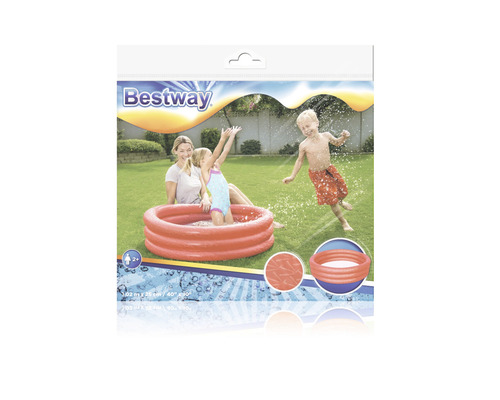 Balení brouzdaliště Bestway s dětmi hrajícími si na zahradě