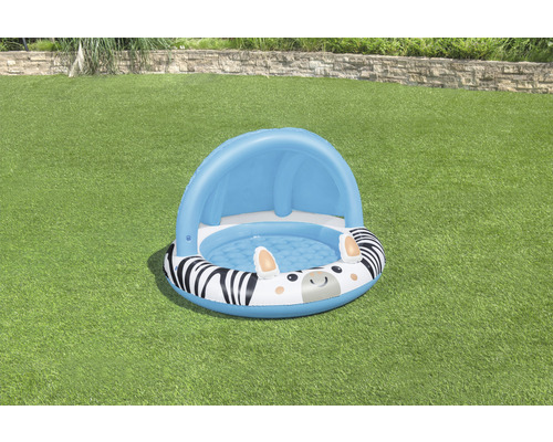Nafukovací dětský bazén se zebřím vzorem a sluneční ochranou