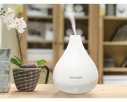 Zvlhčovač vzduchu Concept Perfect Air vedle orchideje v květináči na stole