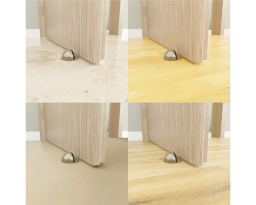 Příklady montáže dveřních zarážek na různé podlahy