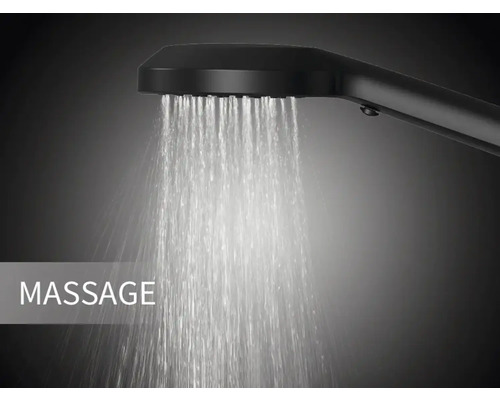 Sprchová hlavice s masážní funkcí v provozu