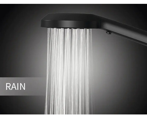 Sprchová hlavice s funkcí dešťového proudu v provozu