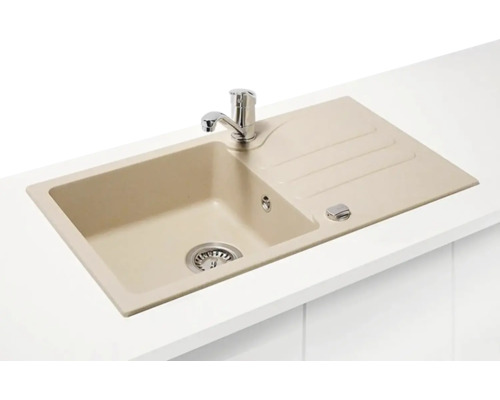 Dřez s odkapávací plochou a baterií