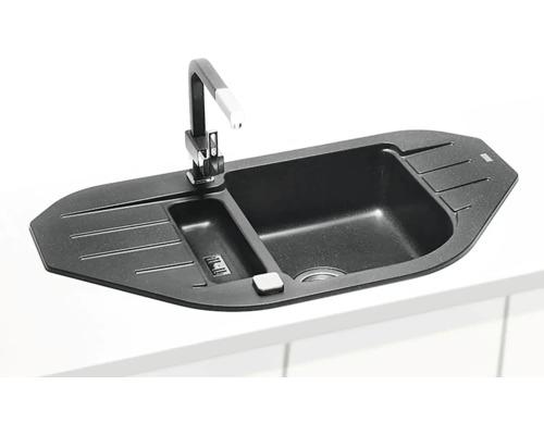 Dřez s odkapávací plochou a baterií