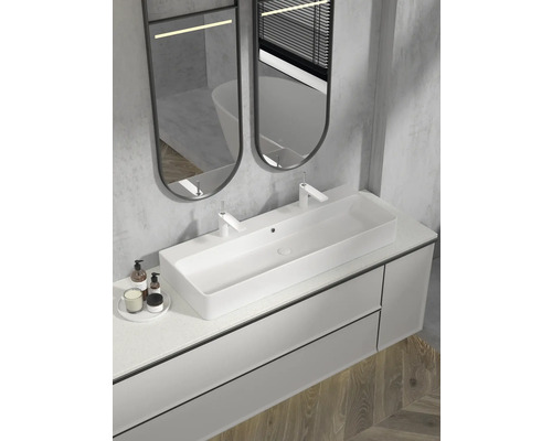 Koupelnová umyvadlová skříňka s umyvadlem, bateriemi a zrcadly