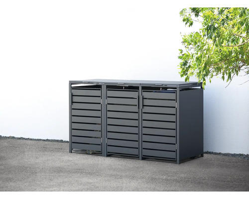 Kontejnerový box na tři popelnice z kovu