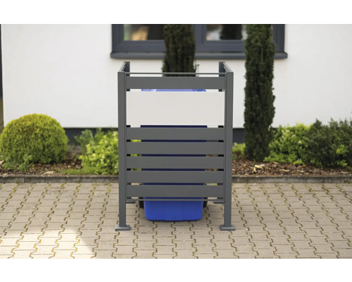 Přístřešek na popelnice WESTMANN Planum 1 plechový 90 x 90 x 120 cm antracit Box na popelnice pro skladování popelnic ve venkovním prostředí