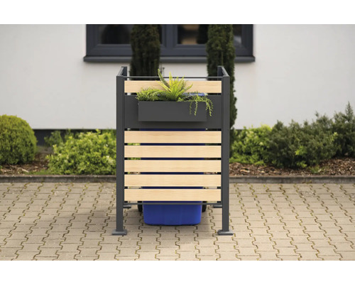 Kontejner na odpadky s truhlíkem a dřevěným obkladem