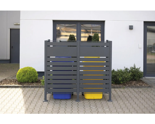 Skříň na popelnice se dvěma popelnicemi