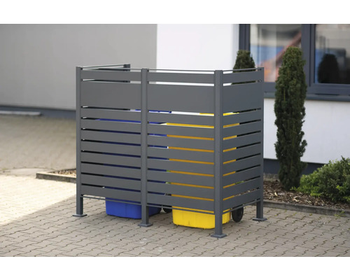 Hliníkový box na popelnice se dvěma popelnicemi