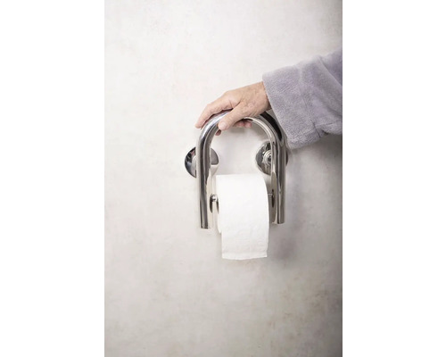 Držák na toaletní papír s madlem do koupelny
