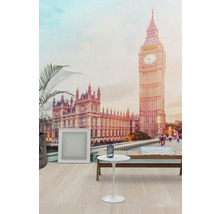 Obývací pokoj s fototapetou zobrazující Big Ben v Londýně
