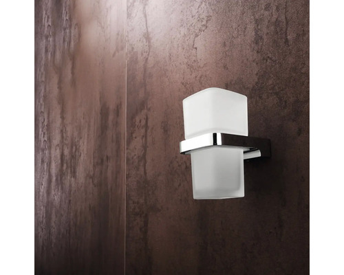 Dvojitý držák na kelímky na zubní kartáčky ze skla a kovu do koupelny