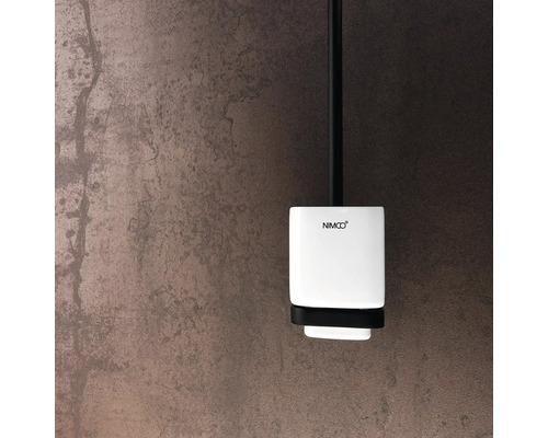 Logo Nimco na držáku WC štětky pro montáž na stěnu