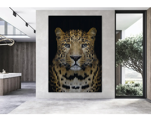 Dekorativní nástěnné umění s leopardem v moderním interiéru
