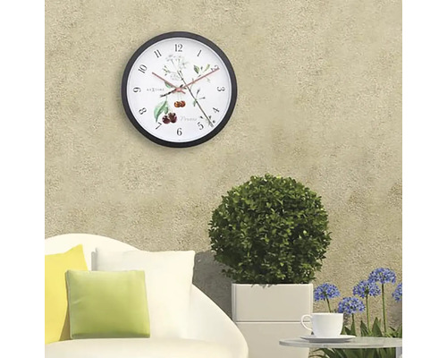 Nástěnné hodiny s rostlinným motivem do exteriéru