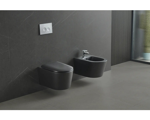 Závěsná toaleta a bidet v moderní koupelně