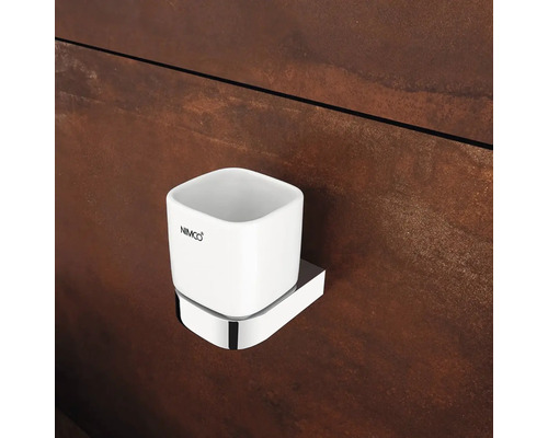 Držák na zubní kartáčky NIMCO s keramickým kelímkem pro montáž na stěnu