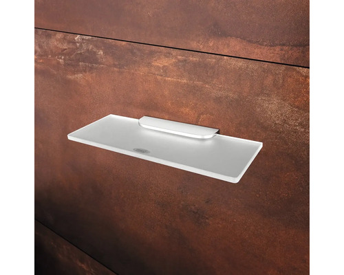 Skleněná police s držákem pro montáž na stěnu