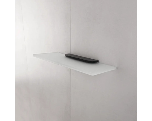 Skleněná police s držákem pro montáž na stěnu