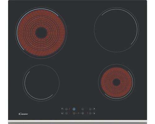 Sklokeramická varná deska se čtyřmi varnými zónami, z nichž dvě jsou vyhřívané