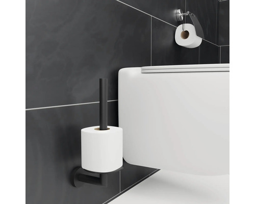 Závěsné WC s držákem toaletního papíru a toaletním papírem