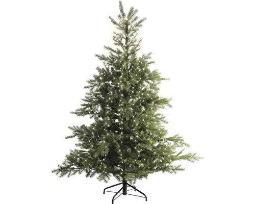 Vánoční osvětlení na stromek venkovní Lumineo 210 cm 672 LED micro, teplé bílé světlo Umělý vánoční stromek se světly na černém stojanu