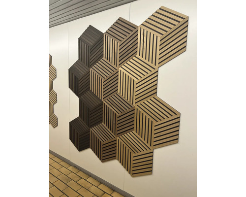 Dekorativní nástěnné panely s geometrickým krychlovým vzorem