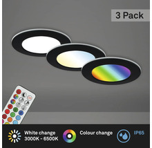 Tři LED zapuštěná svítidla s funkcí změny barvy a dálkovým ovládáním