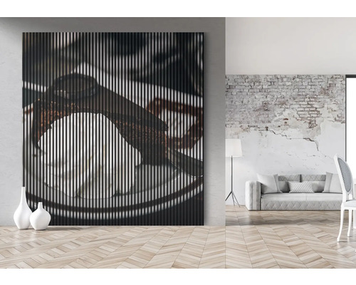 Dekorativní nástěnná malba s motivem kávy v moderním prostoru