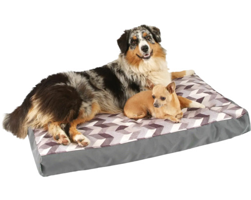 Pelíšek pro psy s geometrickým vzorem a dvěma psy