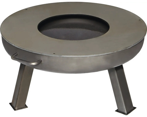 Ocelové ohniště se třemi nohami a rukojetí