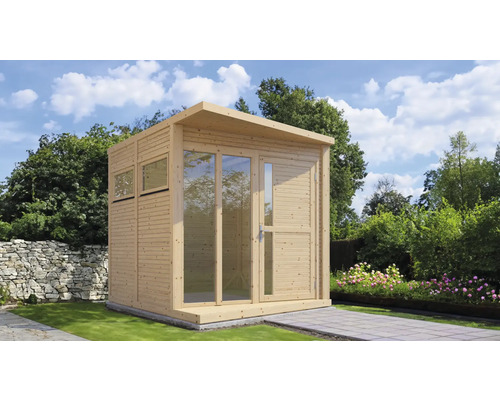 Dřevěný zahradní domek Bertilo Concept Office přírodní 234 x 225 cm