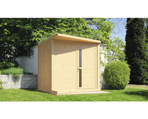 Dřevěný zahradní domek Bertilo Design Concept 237 x 297 cm přírodní
