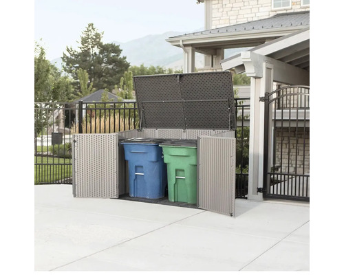 Box na popelnice se dvěma popelnicemi