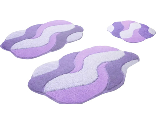 Sada koupelnových předložek ve tvaru vln