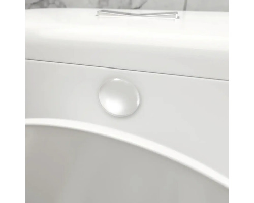 Detail bílého splachovadla toalety