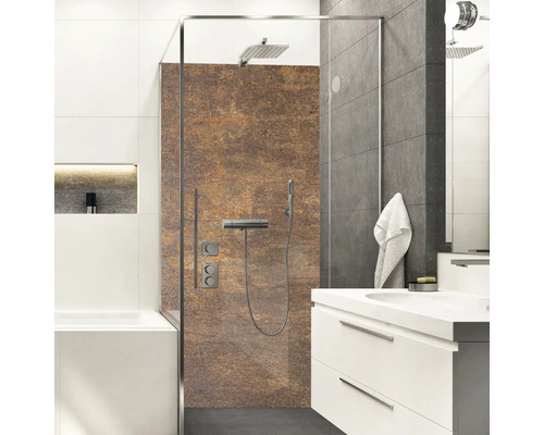 Obkladový panel do koupelny mySpotti Shower Mike 150 x 255 cm Koupelna se sprchou, vanou a umyvadlovou skříňkou