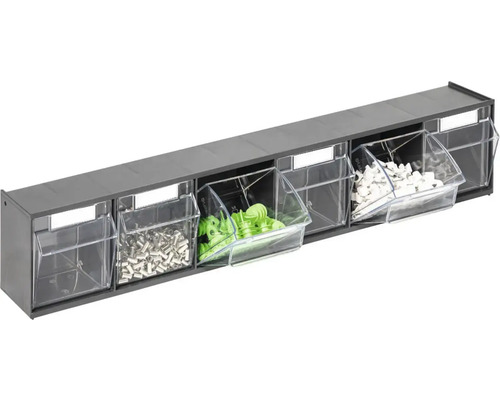 Organizér s průhlednými boxy na drobné díly