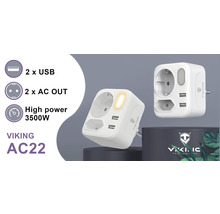 Síťový adaptér VIKING AC22 do zásuvky (výstup Schuko )