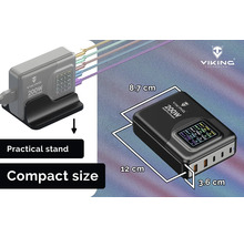 Síťový adaptér VIKING VCH200PD 200W 2x USB-A QC, 3x USB-C PD