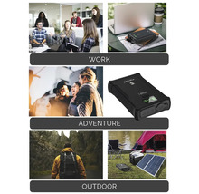 Oblasti použití přenosné napájecí stanice: práce, dobrodružství a outdoorové aktivity.