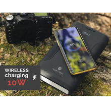 Fotoaparát mobilního telefonu, smartphone a powerbanka pro bezdrátové nabíjení
