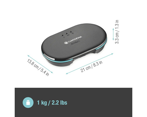 Gardena Smart Gateway s rozměry